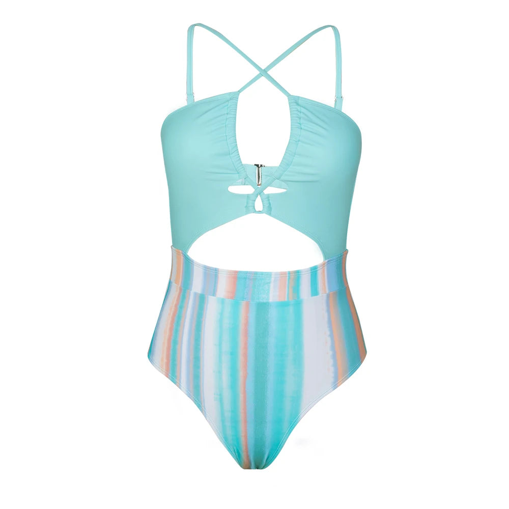 Cut Out One-Piece Backless Swimsuit - Adjustable Comfort
