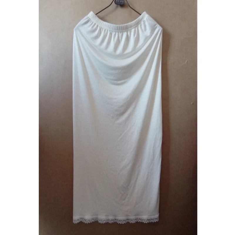 Satin Trim Maxi Half Slip - Lace Underskirt