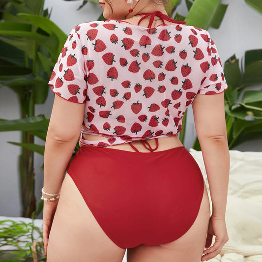 Strawberry Printed Bikini Set - Underwire Support