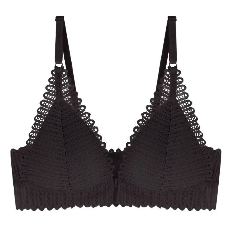 Sexy Lace Wireless Front Closure Bra - Triangle Cup Comfort