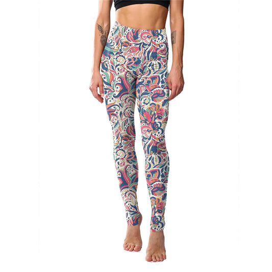 Premium High Waist Fitness Leggings - Floral & Abstract Patterns
