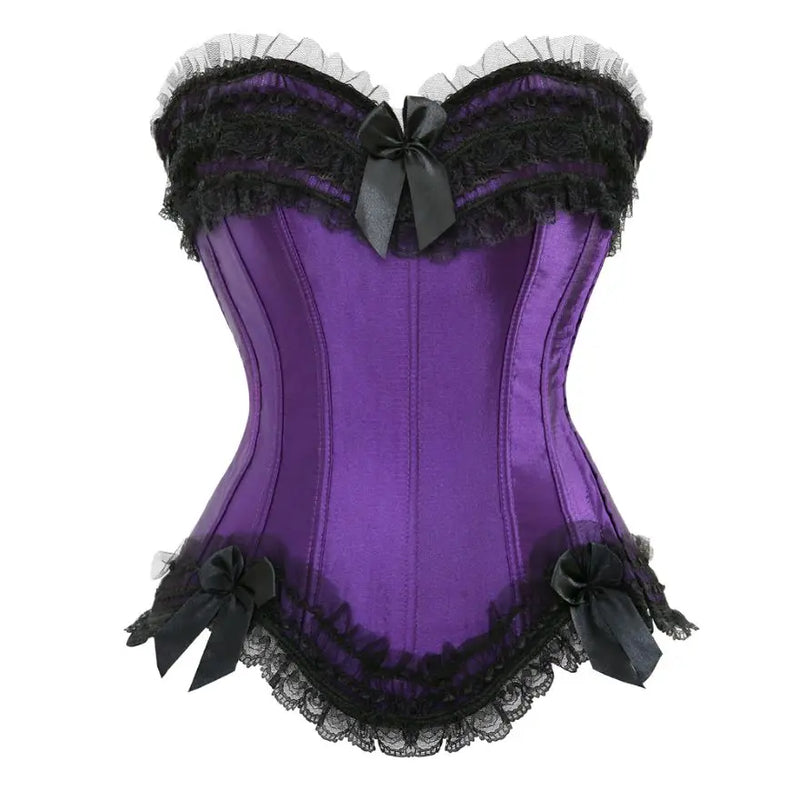 Intricate Lace-Up Overbust Corset
