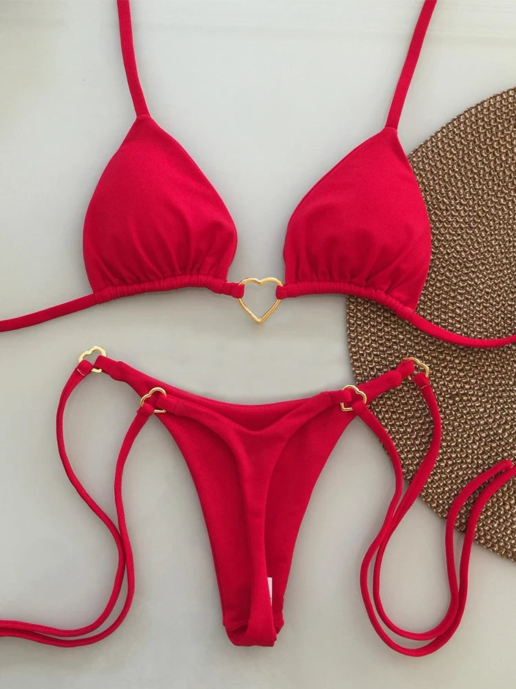 Sexy Strappy Bikini Set - Youthful Trendy Style