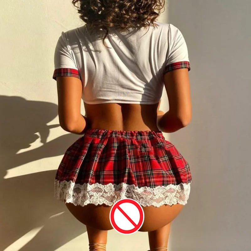 Schoolgirl Babydoll Costume - Playful Role-Play Lingerie