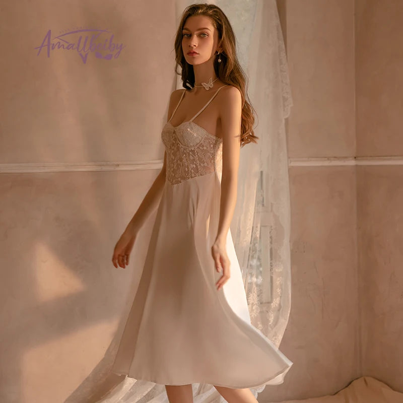 Embroidered Satin Bridal Nightdress