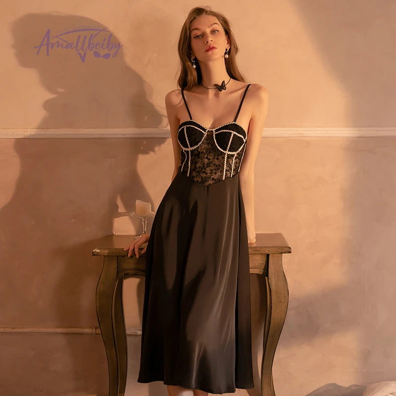Embroidered Satin Bridal Nightdress
