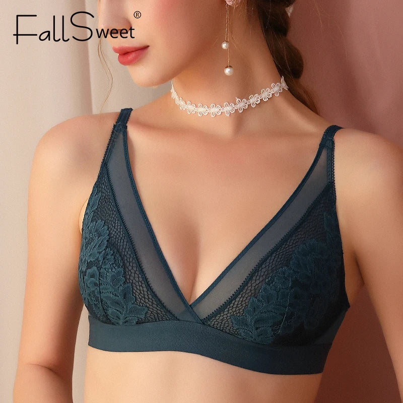 Sexy Adjustable Lace Bralette - Wireless Deep V Comfort