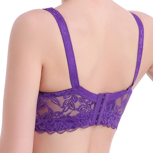 Plus Size Embroidery Bra - Convertible Strap Support