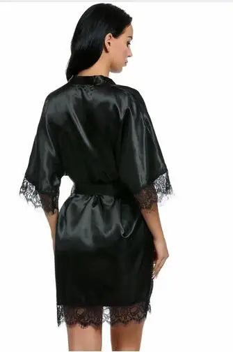 Short Silk Satin Kimono