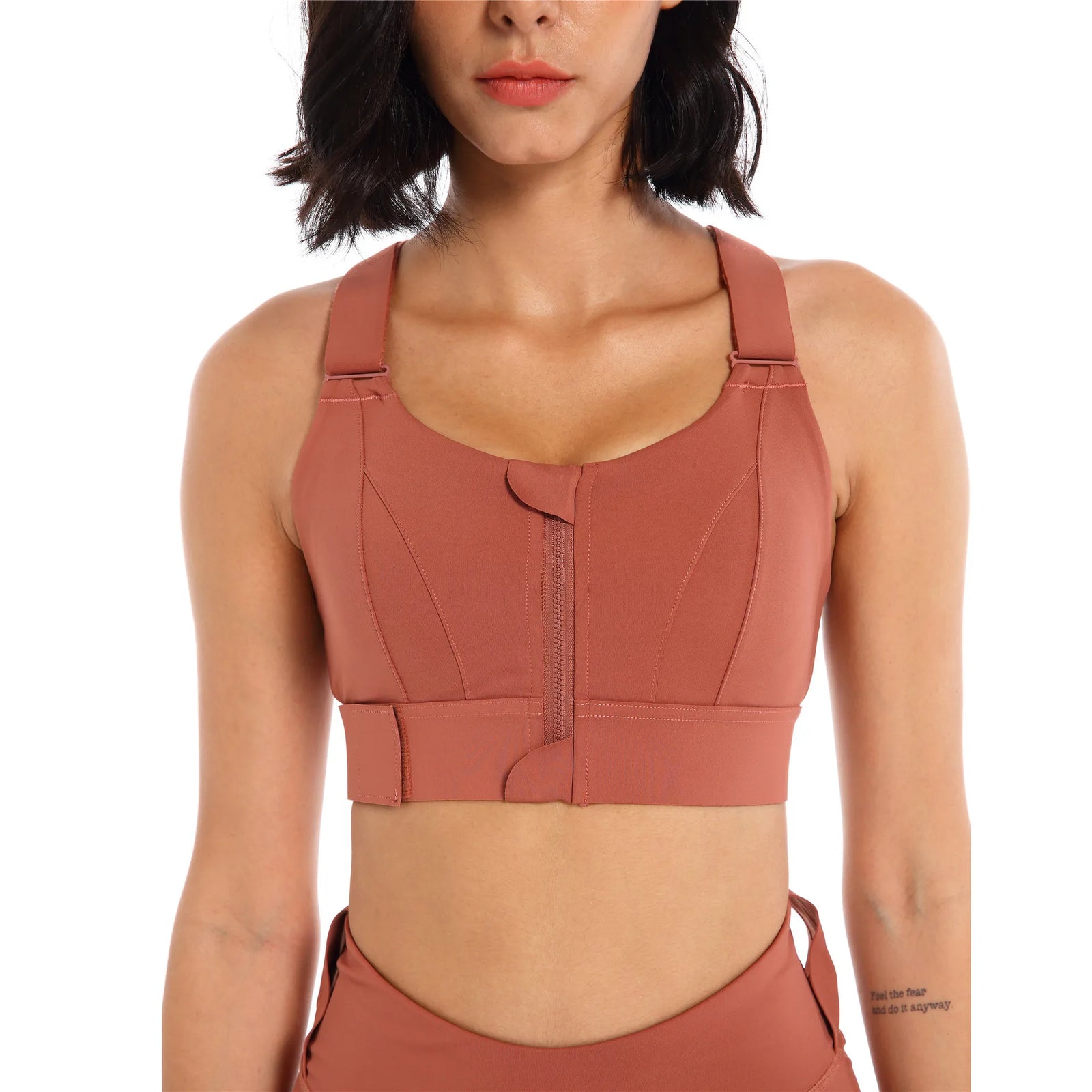Front-Zip Padded Support Bra