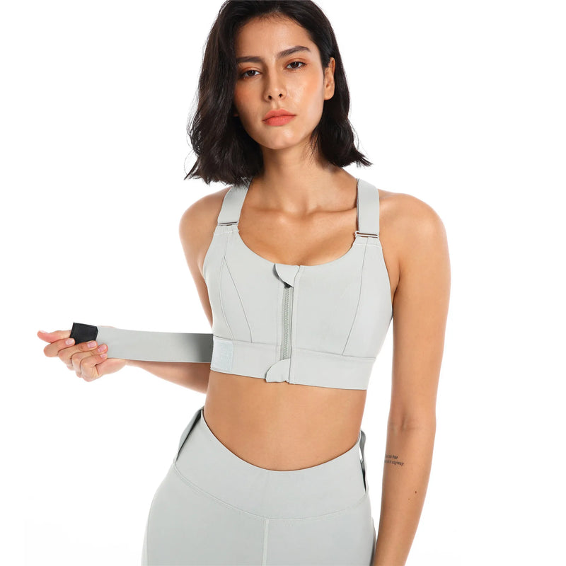 Front-Zip Padded Support Bra