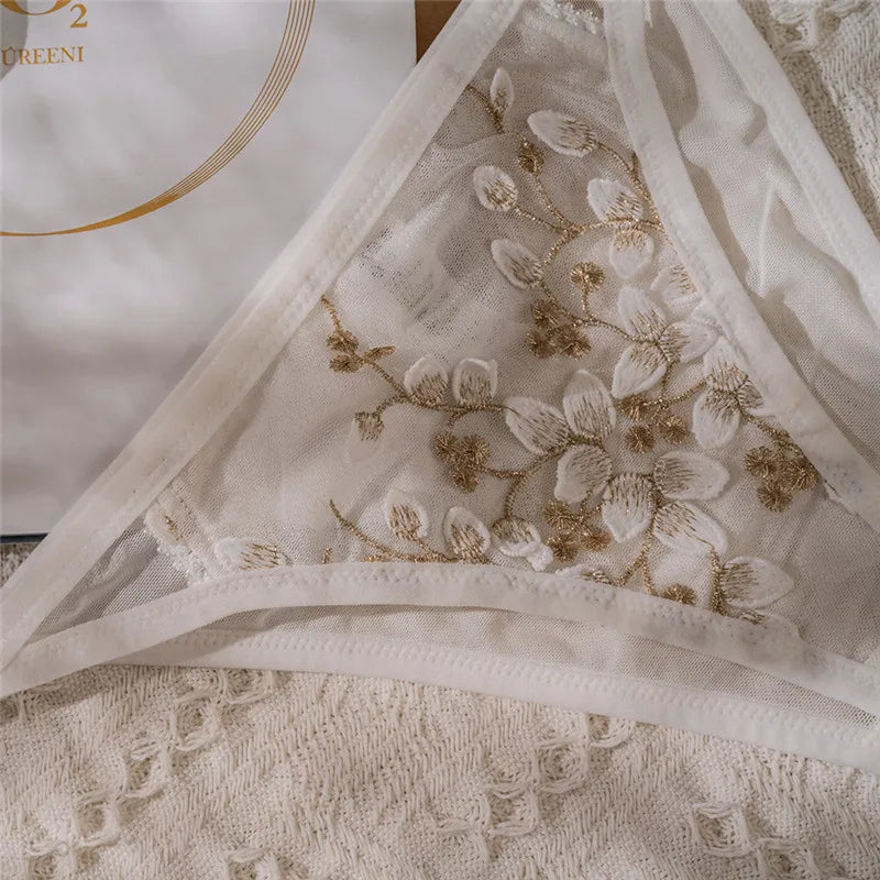Embroidered Wire-Free Babydoll Set