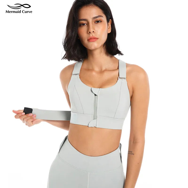 Front-Zip Padded Support Bra
