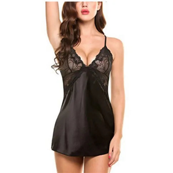 Deep V Satin Cami Dress