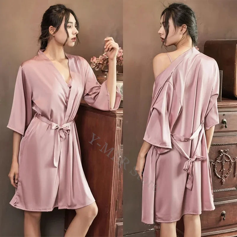 Satin Bridal Kimono - Vintage Charm in Multiple Colors