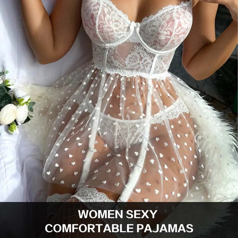 Floral Lace Mesh Babydoll