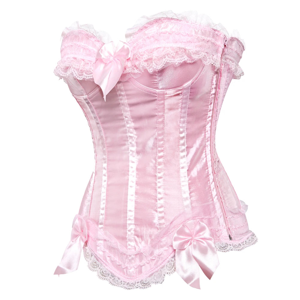 Intricate Lace-Up Overbust Corset