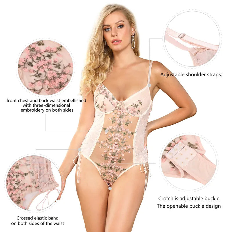 Floral Lace One-Piece Bodysuit