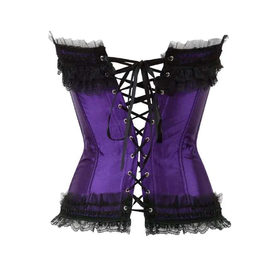 Intricate Lace-Up Overbust Corset