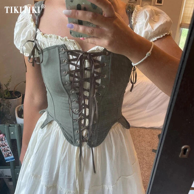 Strappy Lace Up Corset