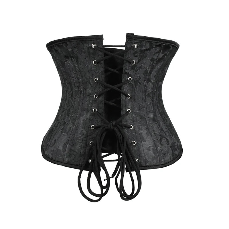Steel-Boned Floral Overbust Corset