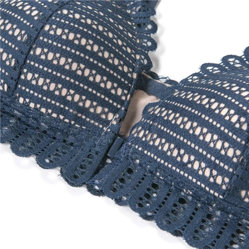 Sexy Lace Wireless Front Closure Bra - Triangle Cup Comfort