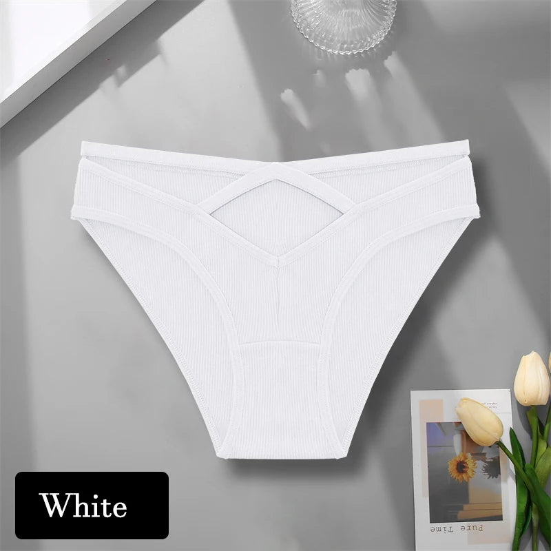 Sexy Cotton Hollow Out Panties - V-Waist Cross Design