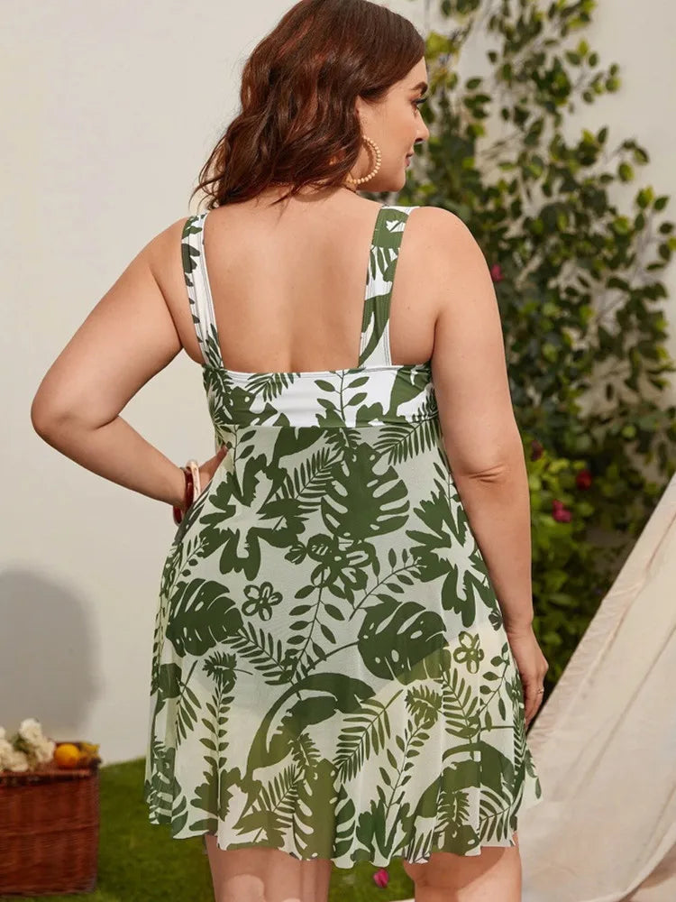 Floral Ruffle Tankini Set