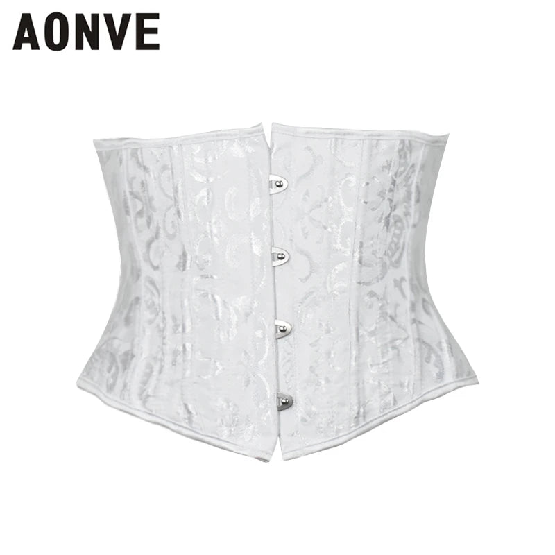 Steel-Boned Floral Overbust Corset