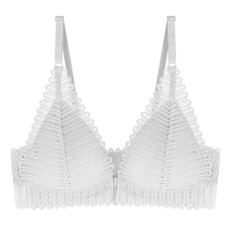 Sexy Lace Wireless Front Closure Bra - Triangle Cup Comfort