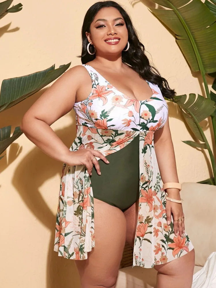 Floral Ruffle Tankini Set