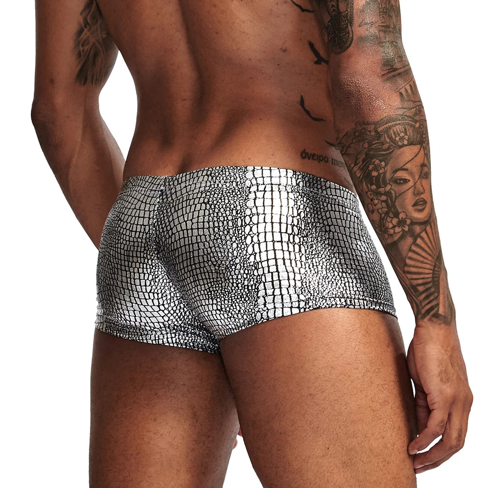 Snakeskin Faux Leather Boxers