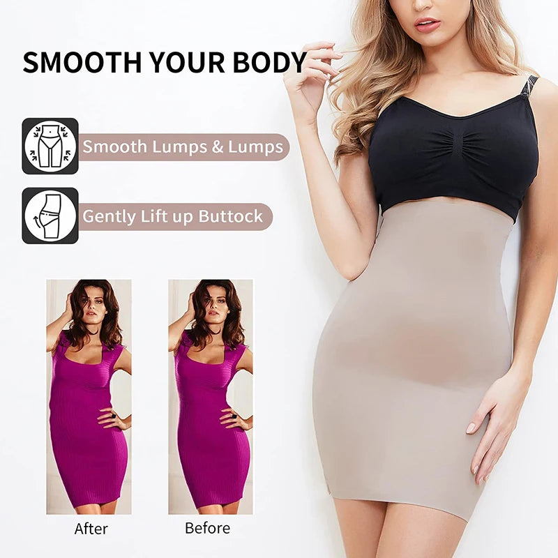 Seamless High Waist Half Slip