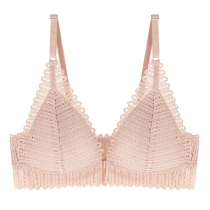 Sexy Lace Wireless Front Closure Bra - Triangle Cup Comfort