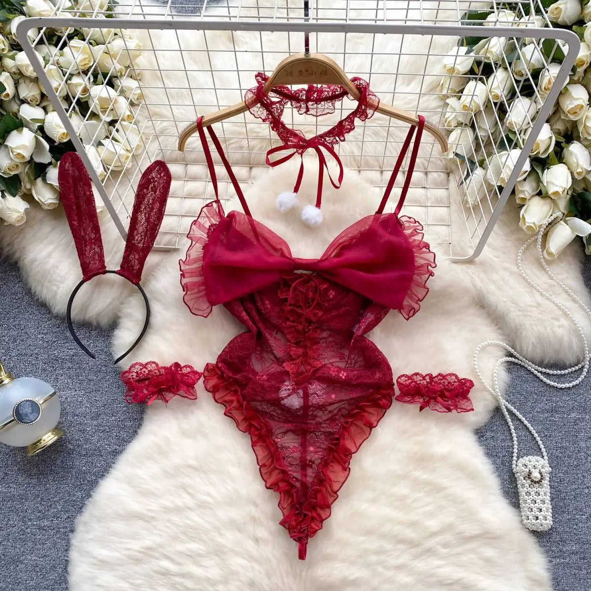 Festive Lace Holiday Bodysuit