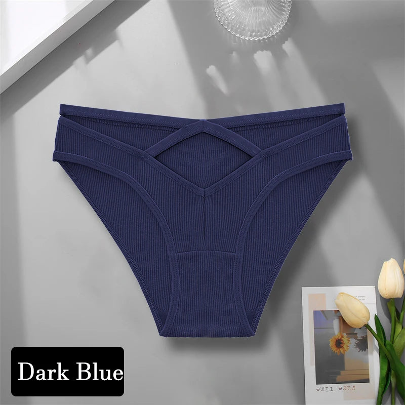 Sexy Cotton Hollow Out Panties - V-Waist Cross Design