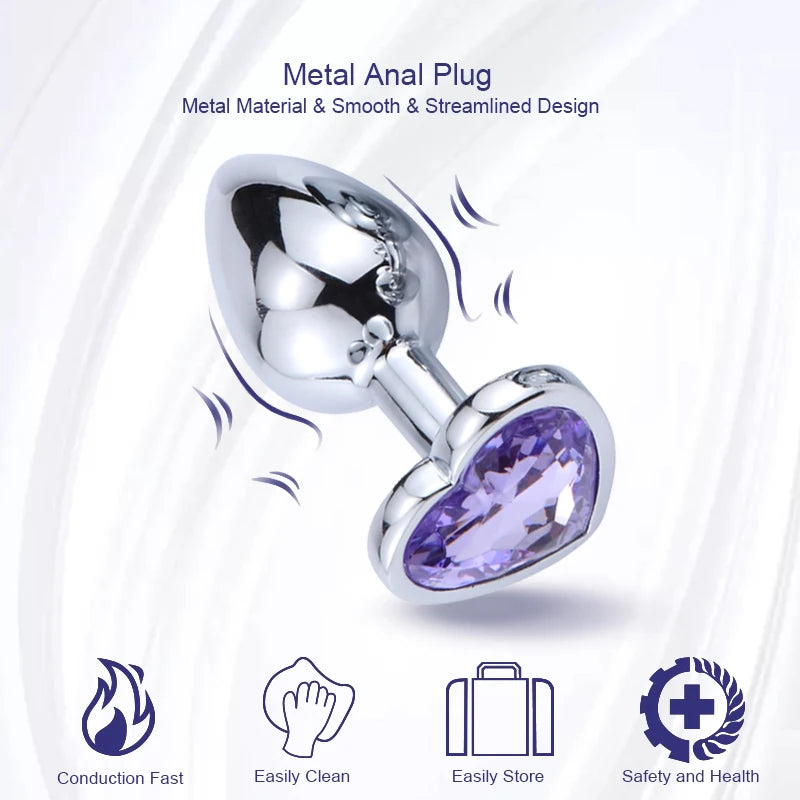 Rhinestone Heart Intimate Plug