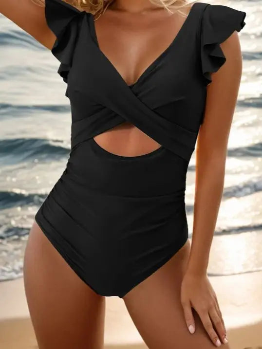 Elegant Wire-Free Ruffle Swimsuit