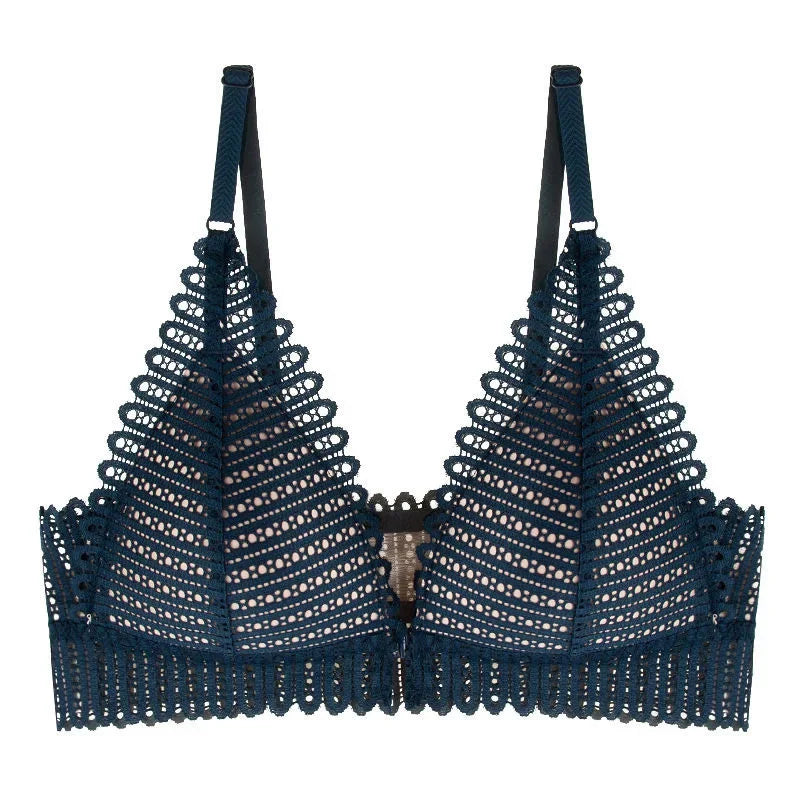 Sexy Lace Wireless Front Closure Bra - Triangle Cup Comfort