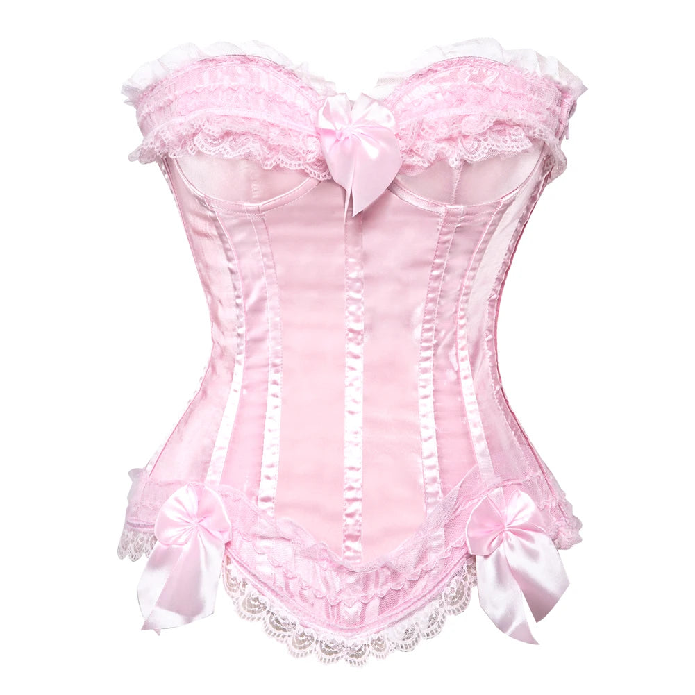 Intricate Lace-Up Overbust Corset